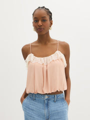 Lace Trim Bubble Hem Cami