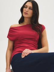 Asymmetrical Ruched Top