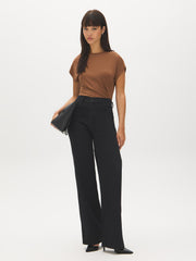 Dolman Sleeve Top With Side Pleats