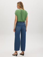 Ruched Cropped Side-Tie Top