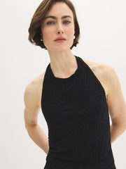 Textured Halter Crop Top