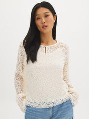 Scallop Lace Top With Keyhole