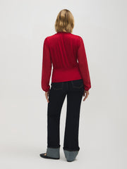 Crepe Tie-Neck Top