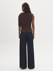 Asymmetric Ruched One-Shoulder Top