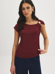 Buckle Detail Textured Top