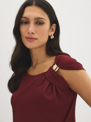 Buckle Detail Textured Top