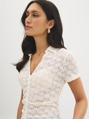 Lace Johnny Collar Top