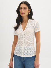Lace Johnny Collar Top