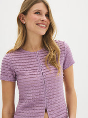 Textured Button-Front Top
