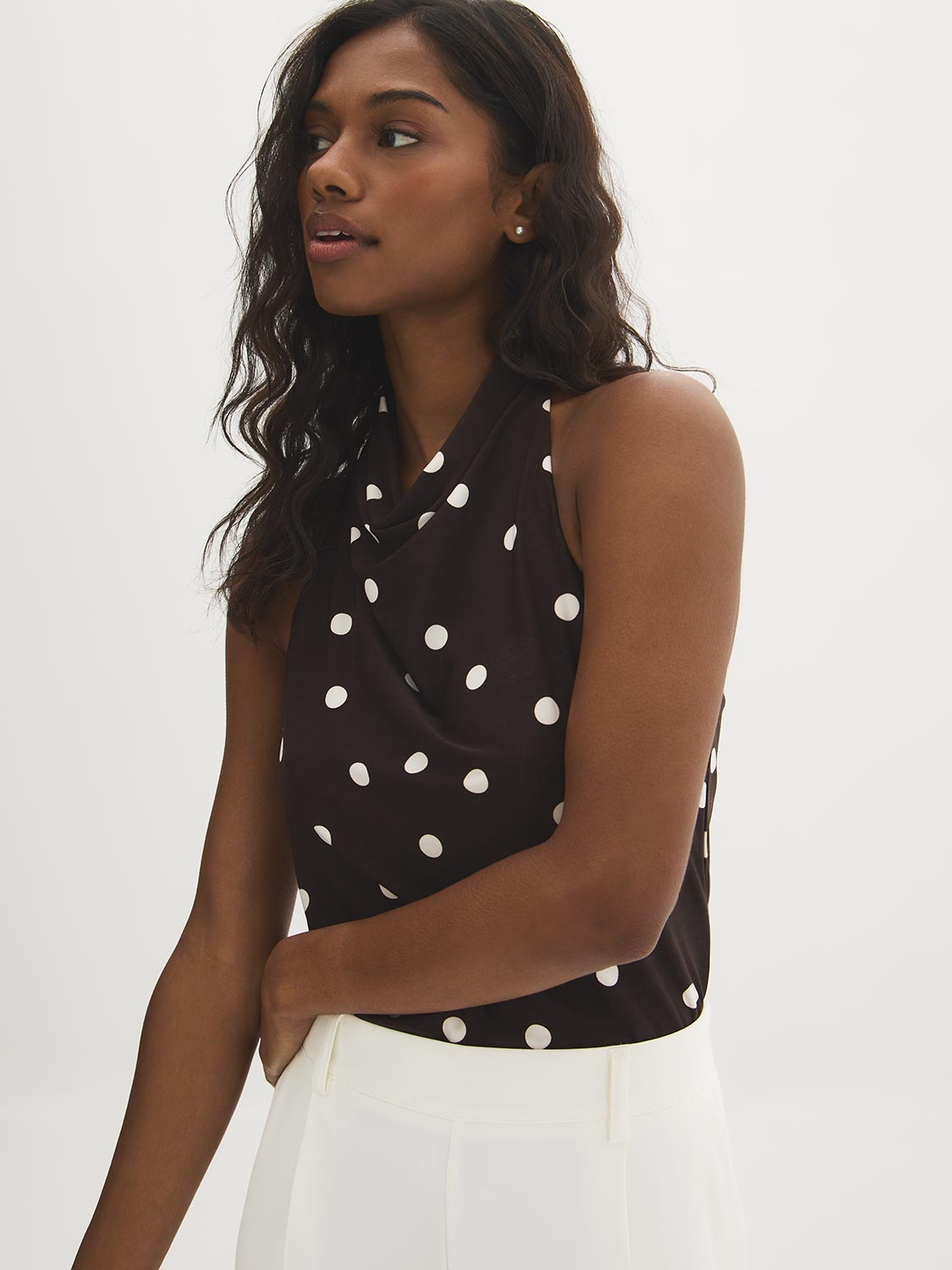 Polka Dot Halter Neck Top