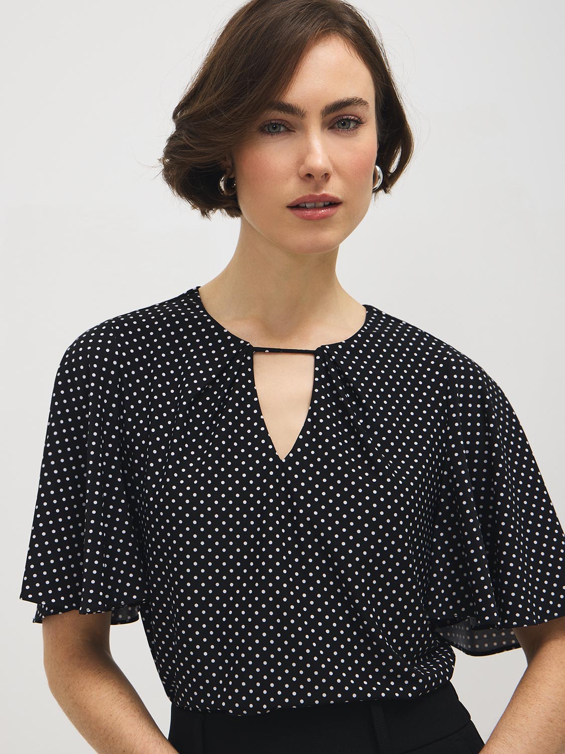 Polka Dot Flutter Sleeve Top