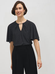 Polka Dot Flutter Sleeve Top