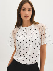 Mixed Media Printed Top