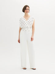 Polka Dot Dolman Sleeve Wrap Top