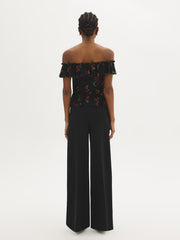 Fruit Print Ruffle Corset Top