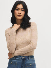 Floral Tonal Mesh Top