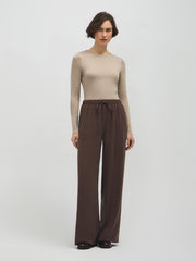 Twill Wide-Leg Pants