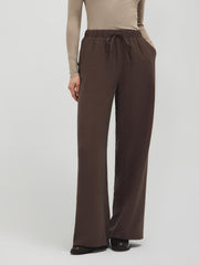Twill Wide-Leg Pants