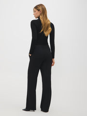 Wide-Leg Twill Pants