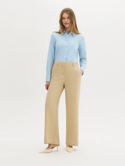 Wide-Leg Linen-Blend Pants