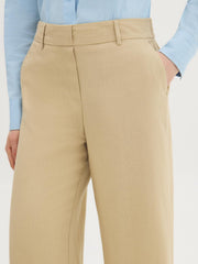 Wide-Leg Linen-Blend Pants