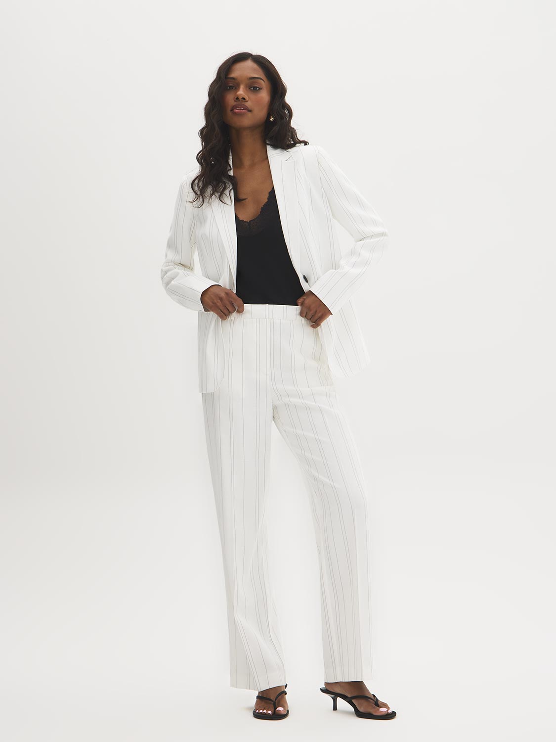 Striped Straight-Leg Pants