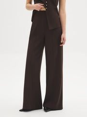 Wide-Leg Crepe Pants