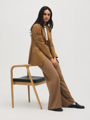 Pleated Wide-Leg Crepe Pants