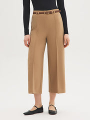 Belted Crepe Gaucho Pants