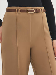 Belted Crepe Gaucho Pants
