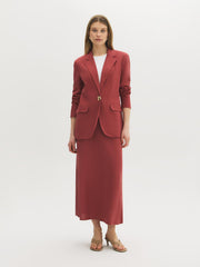 Linen-Blend Bias-Cut Skirt