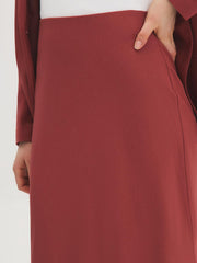 Linen-Blend Bias-Cut Skirt