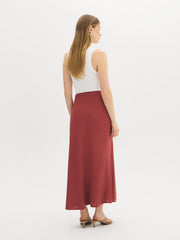 Linen-Blend Bias-Cut Skirt