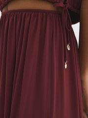 Front Slit Midi Skirt