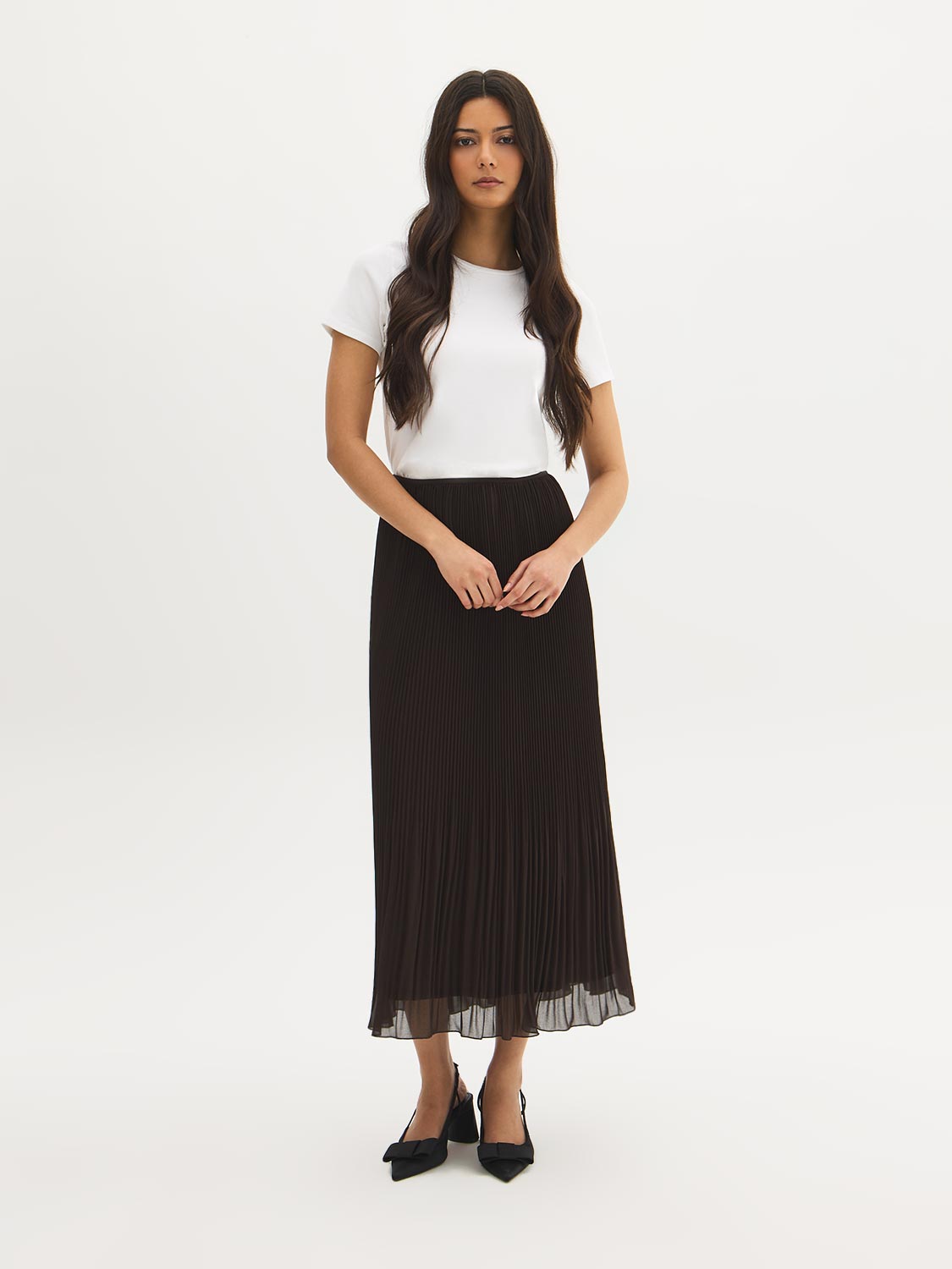 Pleated Chiffon Skirt