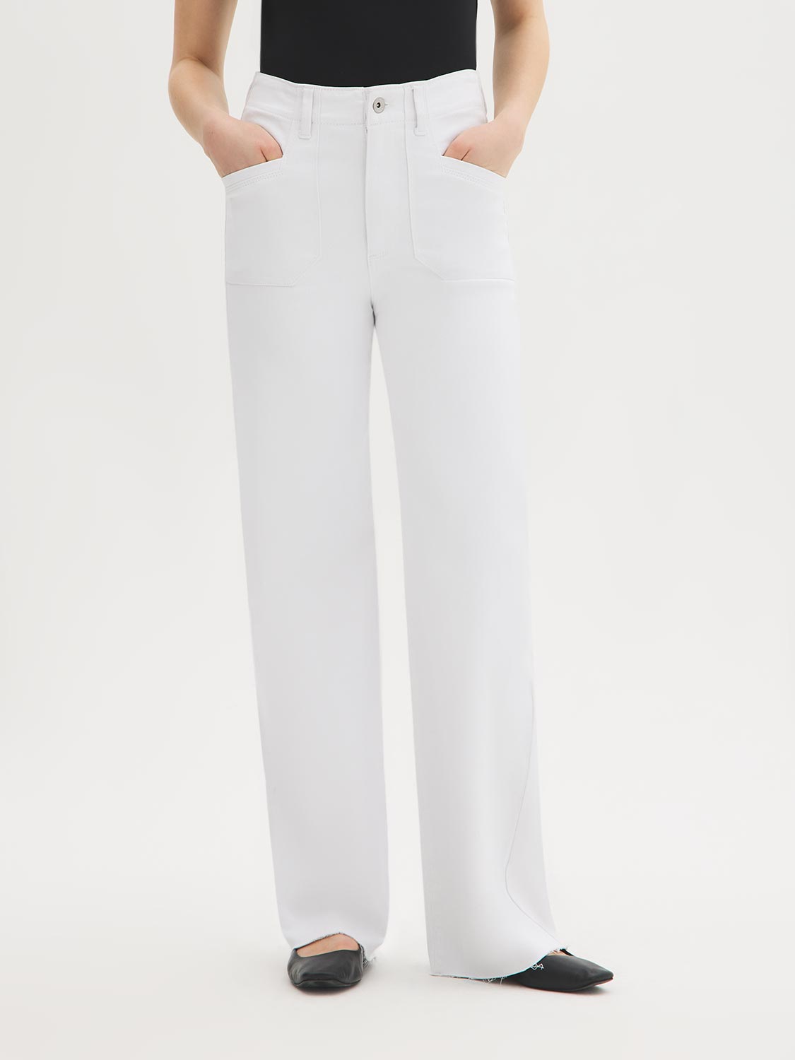 Cotton-Blend Raw Edge Jeans