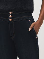 3-Button Waistband Bootcut Jeans