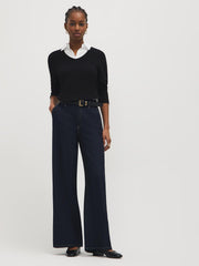 Cotton-Blend Wide-Leg Jeans