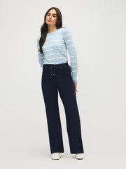 Drawstring Wide-Leg Jeans