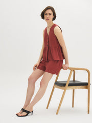 Linen-Blend Shorts