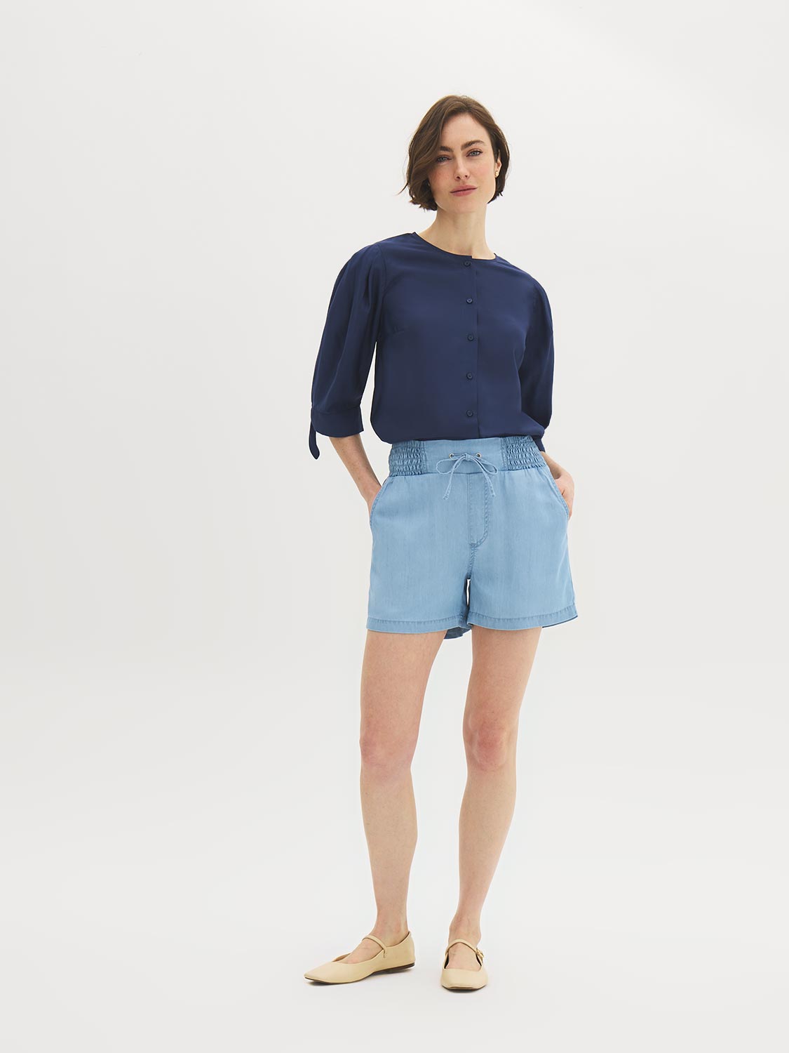 Denim Pull-On Shorts