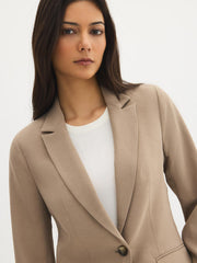 One-Button Crepe Blazer