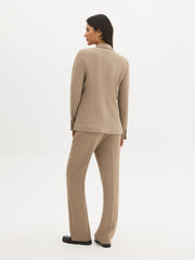 One-Button Crepe Blazer
