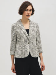 Cuffed Sleeve Boucle Blazer