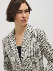 Cuffed Sleeve Boucle Blazer