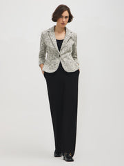 Cuffed Sleeve Boucle Blazer
