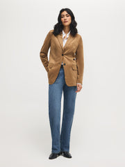 Faux Suede Blazer