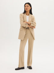 Open-Front Crepe Blazer