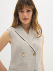 Sleeveless Plaid Vest