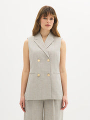 Sleeveless Plaid Vest